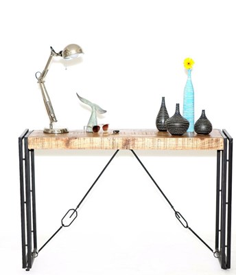 קונסולה עץ מתכת