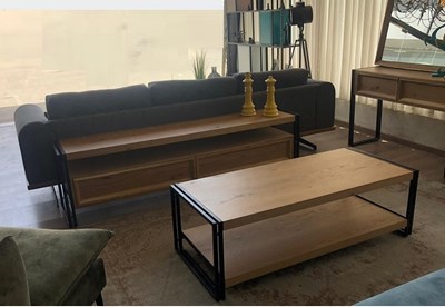 מזנון שולחן עץ מתכת