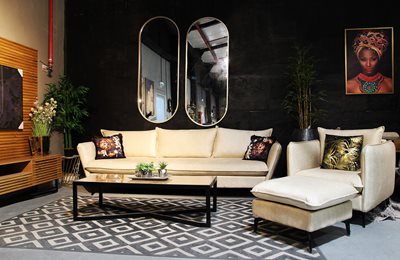 סט ספה + כורסא+הדום